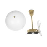GLOBOSTAR® GAZETA 203-0303 Μοντέρνο Επιτραπέζιο Φωτιστικό Πορτατίφ με Ντουί 1 x E27 AC 220-240V IP20 – Λευκό & Μπρονζέ  – Μ25 x Π25 x Υ39cm