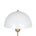 GLOBOSTAR® GAZETA 203-0304 Μοντέρνο Επιτραπέζιο Φωτιστικό Πορτατίφ με Ντουί 1 x E27 AC 220-240V IP20 – Λευκό Δίαφανο & Μπρονζέ  – Μ25 x Π25 x Υ39cm