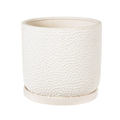 Alternative view of GloboStar® Artificial Garden PARGA 20452 Πήλινο Κεραμικό Κασπώ Γλάστρα - Flower Pot Μπεζ Φ23cm x Υ20.5cm