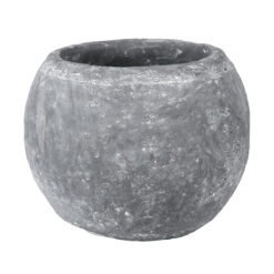 Alternative view of GloboStar® Artificial Garden ALONISSOS 20458 Τσιμεντένιο Κασπώ Γλάστρα - Flower Pot Γκρι Φ18.5cm x Υ14.5cm