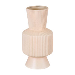 Alternative view of GloboStar® Artificial Garden CAPRI 20470 Πήλινο Κεραμικό Κασπώ Γλάστρα - Flower Pot Απαλό Μπεζ Φ9.5cm x Υ25cm