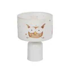 GLOBOSTAR® OWL 204-0024 Παιδικό Επιτραπέζιο Φωτιστικό Πορτατίφ με Ντουί 1 x E27 AC 220-240V IP20 - Πολύχρωμο - Μ24 x Π24 x Υ32cm