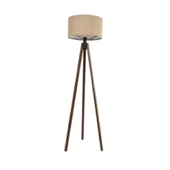 GLOBOSTAR® SAGA 204-0037 Μοντέρνο Επιδαπέδιο Φωτιστικό με Ντουί 1 x E27 AC 220-240V IP20 - Καφέ & Mπεζ - Μ38 x Π38 x Υ140cm