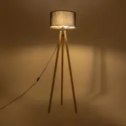 Alternative view of GLOBOSTAR® SAGA 204-0041 Μοντέρνο Επιδαπέδιο Φωτιστικό με Ντουί 1 x E27 AC 220-240V IP20 - Μπεζ & Μαύρο - Μ38 x Π38 x Υ140cm