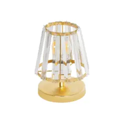 GLOBOSTAR® GLASSY 204-0064 Μοντέρνο Επιτραπέζιο Φωτιστικό Πορτατίφ με Ντουί 1 x E27 AC 220-240V IP20 - Χρυσό & Διάφανο - Μ18 x Π180 x Υ22cm