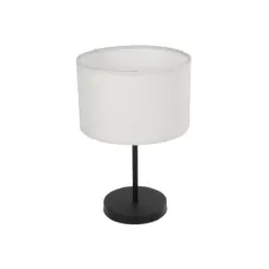 GLOBOSTAR® LARA 204-0075 Μοντέρνο Επιτραπέζιο Φωτιστικό Πορτατίφ με Ντουί 1 x E27 AC 220-240V IP20 - Μαύρο & Μπεζ - Μ24 x Π24 x Υ36cm
