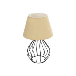 GLOBOSTAR® CLASS 204-0079 Μοντέρνο Επιτραπέζιο Φωτιστικό Πορτατίφ με Ντουί 1 x E27 AC 220-240V IP20 - Μαύρο & Μπεζ - Μ22 x Π22 x Υ36cm