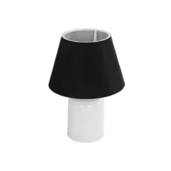 GLOBOSTAR® CIA 204-0081 Μοντέρνο Επιτραπέζιο Φωτιστικό Πορτατίφ με Ντουί 1 x E27 AC 220-240V IP20 - Λευκό & Μαύρο - Μ23 x Π23 x Υ31,5cm