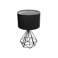 GLOBOSTAR® DIAMOND 204-0083 Μοντέρνο Επιτραπέζιο Φωτιστικό Πορτατίφ με Ντουί 1 x E27 AC 220-240V IP20 - Μαύρο - Μ24,5 x Π24,5 x Υ40cm