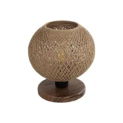 GLOBOSTAR® BOWL 204-0087 Μοντέρνο Επιτραπέζιο Φωτιστικό Πορτατίφ με Ντουί 1 x E27 AC 220-240V IP20 - Καφέ & Μπεζ - Μ22 x Π22 x Υ23cm