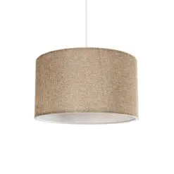 GLOBOSTAR® LOFTY 204-0090 Μοντέρνο Κρεμαστό Φωτιστικό Οροφής με Ντουί 1 x E27 AC 220-240V IP20 - Μπεζ - Μ37 x Π37 x Υ21cm