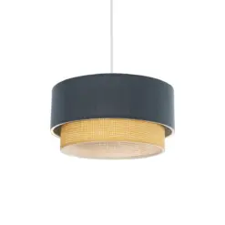 GLOBOSTAR® BIGGIE 204-0094 Μοντέρνο Κρεμαστό Φωτιστικό Οροφής με Ντουί 1 x E27 AC 220-240V IP20 - Μπλε & Μπεζ - Μ30 x Π30 x Υ17cm