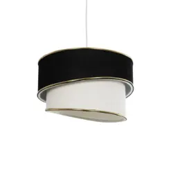 GLOBOSTAR® CYCLOP 204-0103 Μοντέρνο Κρεμαστό Φωτιστικό Οροφής με Ντουί 1 x E27 AC 220-240V IP20 - Μαύρο & Λευκό - Μ31 x Π31 x Υ21cm