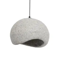 GLOBOSTAR® STONE 204-0123 Μοντέρνο Κρεμαστό Φωτιστικό Οροφής με Ντουί 1 x E27 AC 220-240V IP20 - Γκρι- Μ35 x Π31 x Υ26cm