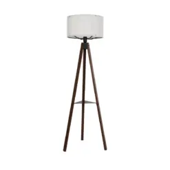 GLOBOSTAR® SHELF 204-0129 Μοντέρνο Επιδαπέδιο Φωτιστικό με Ντουί 1 x E27 AC 220-240V IP20 - Καφέ & Μπεζ - Μ45 x Π45 x Υ135cm