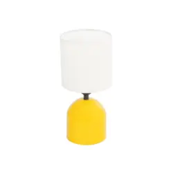 GLOBOSTAR® LOREN 204-0137 Μοντέρνο Επιτραπέζιο Φωτιστικό Πορτατίφ με Ντουί 1 x E14 AC 220-240V IP20 - Κίτρινο & Μπεζ - Μ15,5 x Π15,5 x Υ33cm