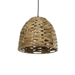 GLOBOSTAR® MEKA 204-0165 Boho Κρεμαστό Φωτιστικό Οροφής με Ντουί 1 x E27 AC 220-240V IP20 - Μπεζ - Μ30 x Π30 x Υ28cm