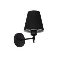 GLOBOSTAR® ELEGANTE 204-0185 Μοντέρνο Φωτιστικό Τοίχου - Απλίκα με Ντουί 1 x E27 AC 220-240V IP20 - Μαύρο - Μ14 x Π22 x Υ24cm