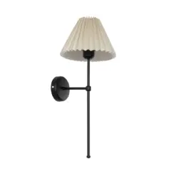 GLOBOSTAR® LING 204-0188 Μοντέρνο Φωτιστικό Τοίχου - Απλίκα με Ντουί 1 x E27 AC 220-240V IP20 - Μαύρο & Μπεζ - Μ22 x Π25 x Υ53cm