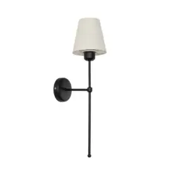GLOBOSTAR® LING 204-0190 Μοντέρνο Φωτιστικό Τοίχου - Απλίκα με Ντουί 1 x E27 AC 220-240V IP20 - Μαύρο & Μπεζ - Μ14 x Π21 x Υ54cm