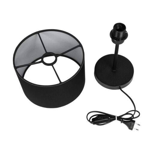 GLOBOSTAR® LARA 204-0196 Μοντέρνο Επιτραπέζιο Φωτιστικό Πορτατίφ με Ντουί 1 x E27 AC 220-240V IP20 – Μαύρο – Μ24 x Π24 x Υ36cm