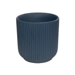 Alternative view of GloboStar® Artificial Garden ULUWATU 20520 Διακοσμητική Κεραμική Γλάστρα Μπλέ Π17 x M17 x Υ17