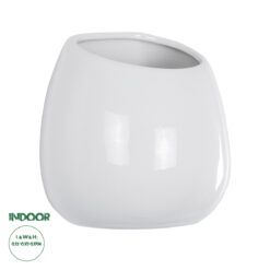 GloboStar® Artificial Garden GRENADA 20537 Διακοσμητική Κεραμική Γλάστρα Λευκή Φ12 x Υ13