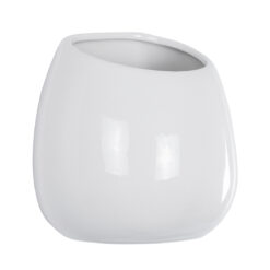 Alternative view of GloboStar® Artificial Garden GRENADA 20537 Διακοσμητική Κεραμική Γλάστρα Λευκή Φ12 x Υ13