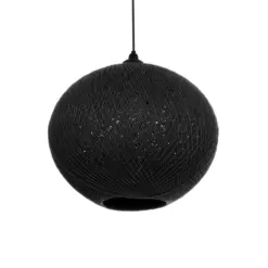 GLOBOSTAR® SOLEI 205-0004 Boho Κρεμαστό Φωτιστικό Οροφής με Ντουί 1 x E27 AC 220-240V IP20 - Μαύρο - M40 x Π40 x Υ36cm
