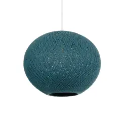 GLOBOSTAR® SOLEI 205-0010 Boho Κρεμαστό Φωτιστικό Οροφής με Ντουί 1 x E27 AC 220-240V IP20 - Τιρκουάζ - M40 x Π40 x Υ36cm
