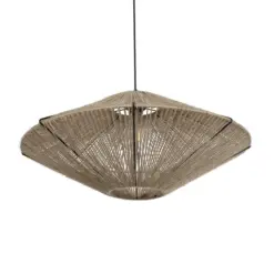 GLOBOSTAR® OVNI 205-0029 Boho Κρεμαστό Φωτιστικό Οροφής με Ντουί 1 x E27 AC 220-240V IP20 - Μπεζ - M60 x Π60 x Υ29cm