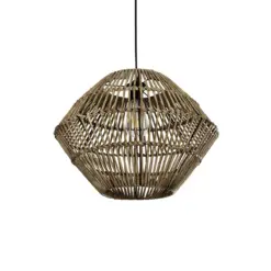 GLOBOSTAR® ARANCIA 205-0048 Boho Κρεμαστό Φωτιστικό Οροφής με Ντουί 1 x E27 AC 220-240V IP20 - Μπεζ - M46 x Π46 x Υ35cm