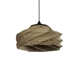 GLOBOSTAR® HUSLE 205-0049 Boho Κρεμαστό Φωτιστικό Οροφής με Ντουί 1 x E27 AC 220-240V IP20 - Μπεζ - M38 x Π38 x Υ23cm