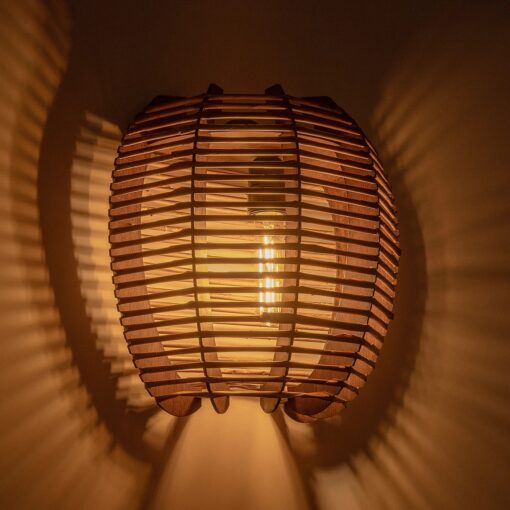 GLOBOSTAR® BOND 205-0050 Boho Φωτιστικό Τοίχου – Απλίκα με Ντουί 1 x E27 AC 220-240V IP20 – Μπεζ – M35 x Π18 x Υ32cm