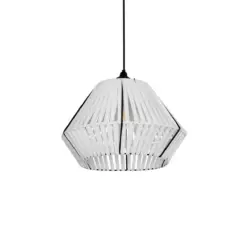 GLOBOSTAR® NUI 205-0063 Boho Κρεμαστό Φωτιστικό Οροφής με Ντουί 1 x E27 AC 220-240V IP20 - Λευκό - M36 x Π36 x Υ27cm