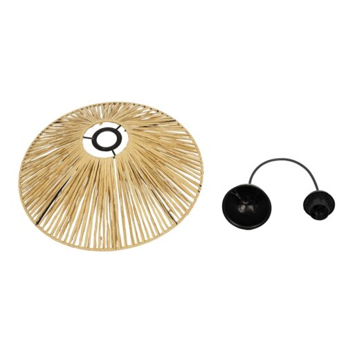 GLOBOSTAR® CHAPEAU 205-0086 Boho Κρεμαστό Φωτιστικό Οροφής με Ντουί 1 x E27 AC 220-240V IP20 – Μπεζ – M41 x Π41 x Υ17cm