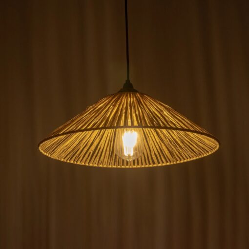 GLOBOSTAR® CHAPEAU 205-0086 Boho Κρεμαστό Φωτιστικό Οροφής με Ντουί 1 x E27 AC 220-240V IP20 – Μπεζ – M41 x Π41 x Υ17cm