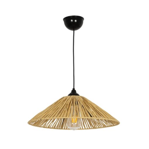 GLOBOSTAR® CHAPEAU 205-0086 Boho Κρεμαστό Φωτιστικό Οροφής με Ντουί 1 x E27 AC 220-240V IP20 – Μπεζ – M41 x Π41 x Υ17cm