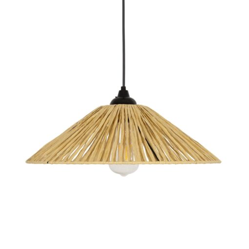 GLOBOSTAR® CHAPEAU 205-0086 Boho Κρεμαστό Φωτιστικό Οροφής με Ντουί 1 x E27 AC 220-240V IP20 – Μπεζ – M41 x Π41 x Υ17cm