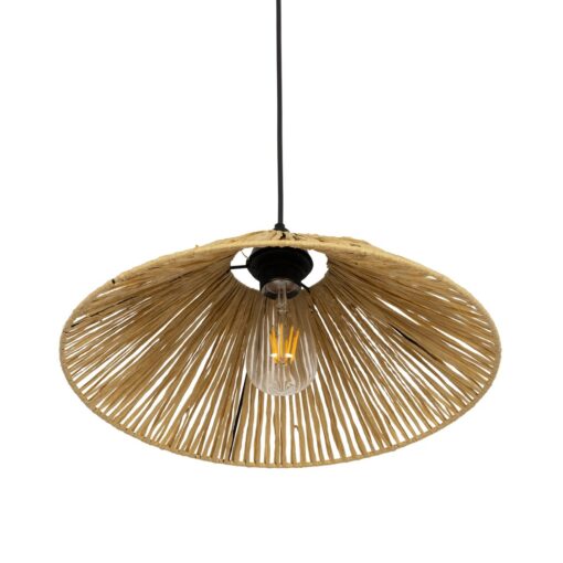 GLOBOSTAR® CHAPEAU 205-0086 Boho Κρεμαστό Φωτιστικό Οροφής με Ντουί 1 x E27 AC 220-240V IP20 – Μπεζ – M41 x Π41 x Υ17cm
