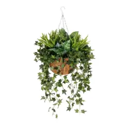Alternative view of GloboStar® Artificial Garden VARIOUS HANGING PLANT 20623 Τεχνητό Κρεμαστό Διακοσμητικό Φυτό Φτέρης Π60 x Μ60 x Y70cm
