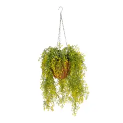 Alternative view of GloboStar® Artificial Garden GOLDEN BELL WILLOW HANGING PLANT 20626 Τεχνητό Κρεμαστό Διακοσμητικό Φυτό Κίτρινη Ιτιά Μ40 x Π40 x Y60cm