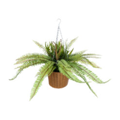 Alternative view of GloboStar® Artificial Garden FERN HANGING BOUQUET PLANT 20629 Τεχνητό Κρεμαστό Διακοσμητικό Φυτό Φτέρης  Y56cm