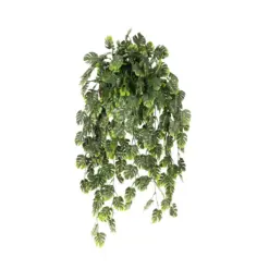 Alternative view of GloboStar® Artificial Garden MONSTERA HANGING PLANT 20633 Τεχνητό Κρεμαστό Διακοσμητικό Φυτό Φτέρης Π40 x Μ40 x Y88cm