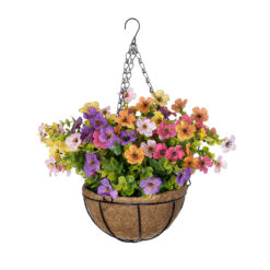 Alternative view of GloboStar® Artificial Garden GERBERA HANGING PLANT 20635 Τεχνητό Κρεμαστό Διακοσμητικό Φυτό Ζέρμπερας Y55cm