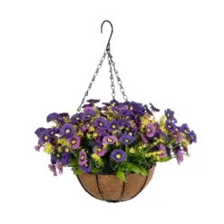 Alternative view of GloboStar® Artificial Garden GERBERA HANGING PLANT 20637 Τεχνητό Κρεμαστό Διακοσμητικό Φυτό Ζέρμπερας Μ40 x Π40 x Y46cm