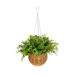 Alternative view of GloboStar® Artificial Garden EUCALYPTUS HANGING PLANT 20640 Τεχνητό Κρεμαστό Διακοσμητικό Φυτό Φτέρης Π45 x Μ45 x Y30cm