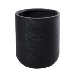 Alternative view of GloboStar® Artificial Garden DAMASCUS 20694 Διακοσμητικό Πολυεστερικό Τσιμεντένιο Κασπώ Γλάστρα - Flower Pot Μαύρο Φ45 x Υ45cm