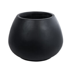 Alternative view of GloboStar® Artificial Garden COLOMBO 20695 Διακοσμητικό Πολυεστερικό Τσιμεντένιο Κασπώ Γλάστρα - Flower Pot Μαύρο Φ60 x Υ45cm