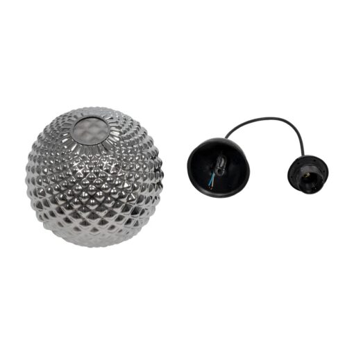 GLOBOSTAR® KEGEL 206-0003 Μοντέρνο Κρεμαστό Φωτιστικό Οροφής με Ντουί 1 x E27 AC 220-240V IP20 – Μαύρο Φιμέ – Μ20 x Π20 x Υ20cm